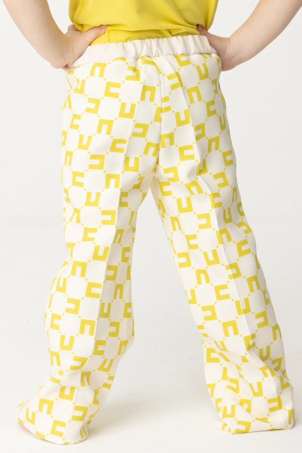 Elisabetta Franchi Bambina Pantaloni Stampa Logo con PiegaBUTTER/CEDAR