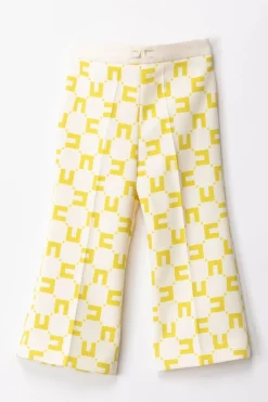 Elisabetta Franchi Bambina Pantaloni Stampa Logo con PiegaBUTTER/CEDAR