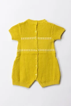 Elisabetta Franchi Bambina Pagliaccetto Tricot con Ricamo LogoCEDAR/IVORY