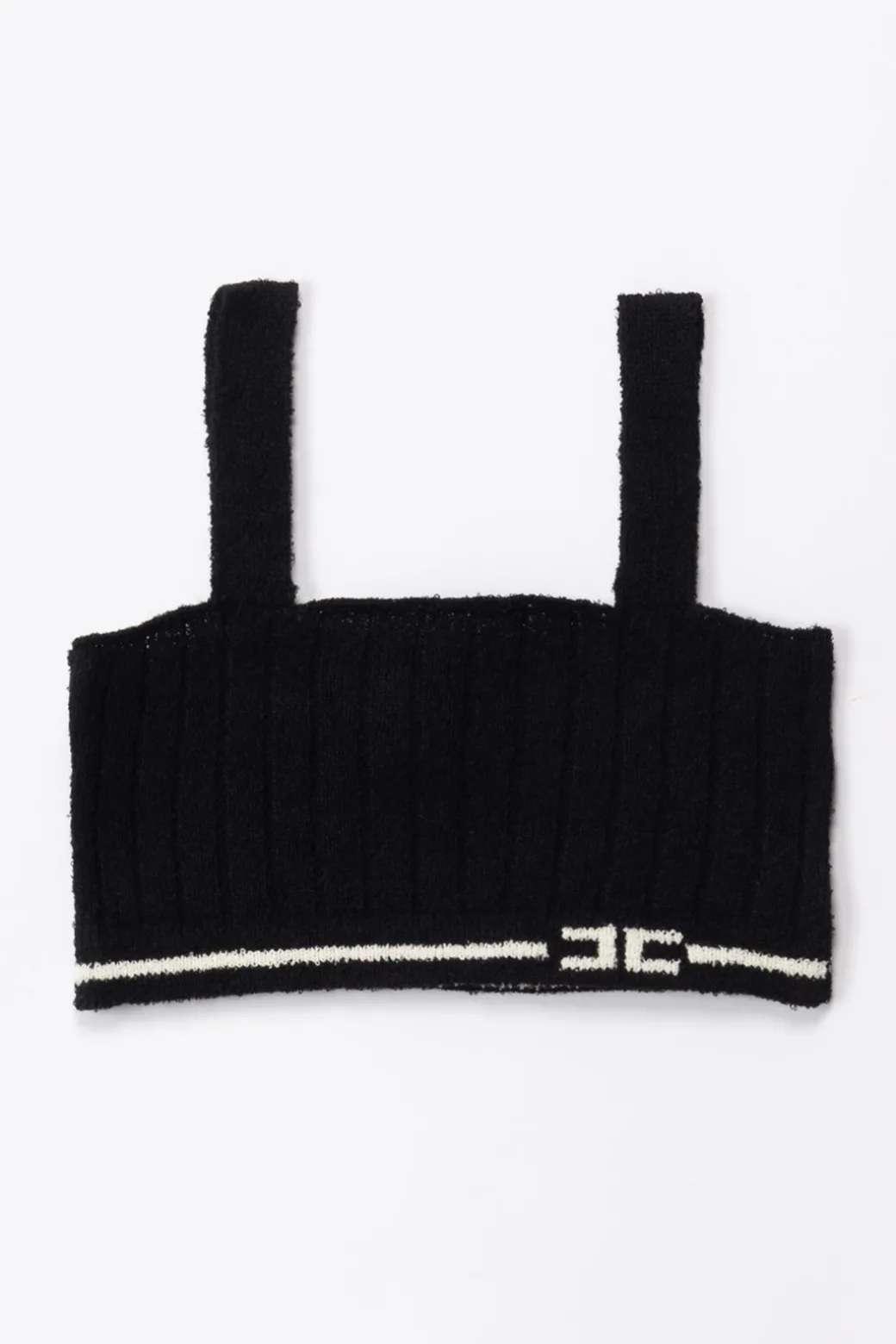 Elisabetta Franchi Bambina Top con Dettagli a ContrastoBLACK/BUTTER