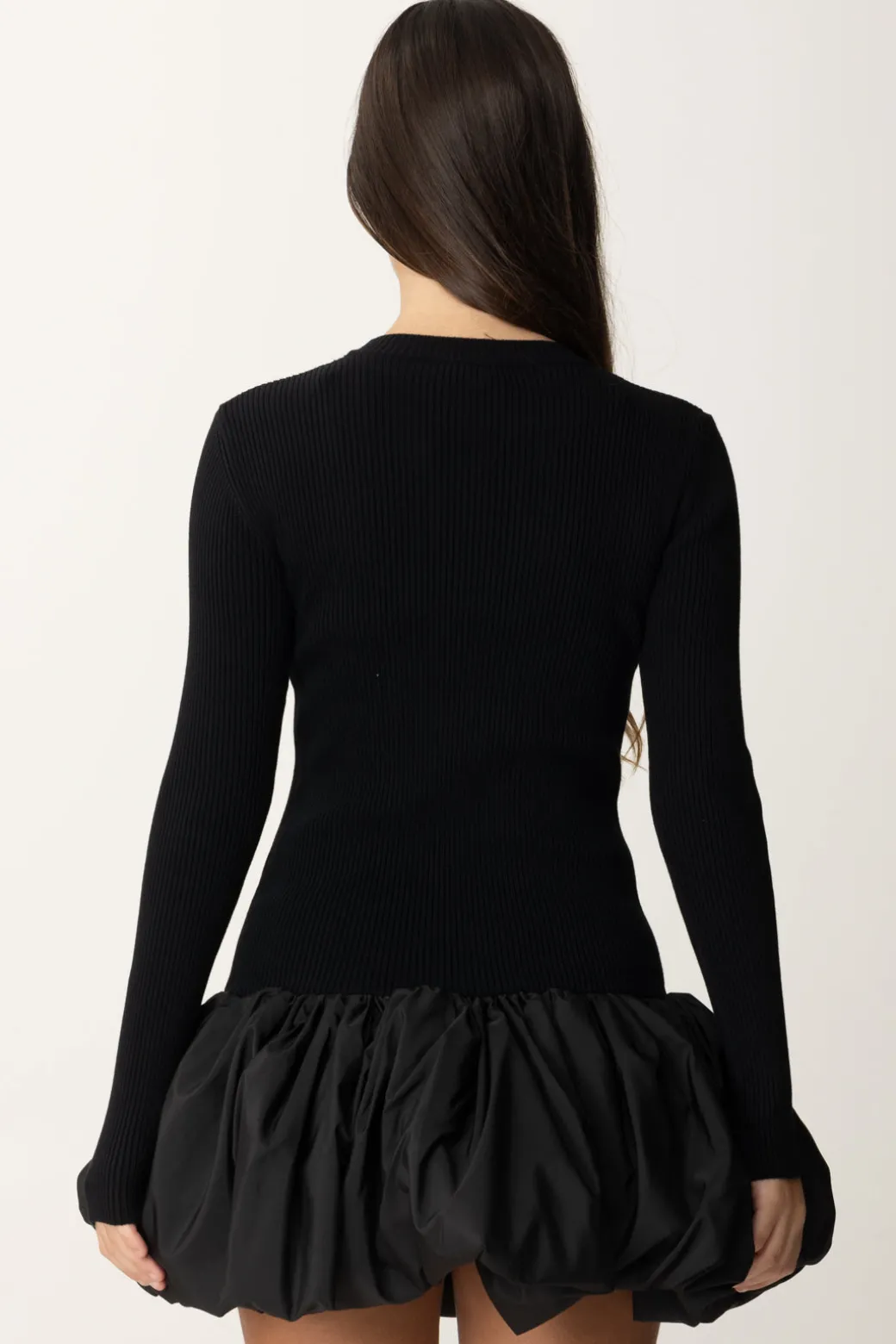 Elisabetta Franchi Bambina Abito In Viscosa con Gonna a PalloncinoNERO