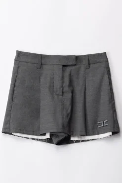 Elisabetta Franchi Bambina Shorts In Fresco Lana con Ricamo LogoLEAD