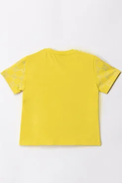 Elisabetta Franchi Bambina T-shirt con Pattern Logo In StrassCEDAR