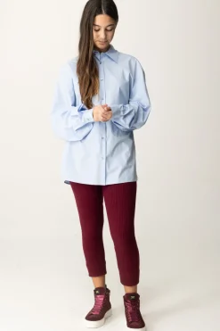 Elisabetta Franchi Bambina Camicia Over con Ricamo Flock Sul RetroOXFORD/ROUGE NOIR