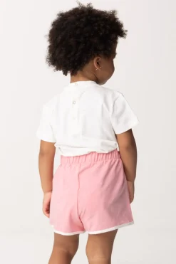 Elisabetta Franchi Bambina Completo T-shirt e ShortsIVORY-CANDY