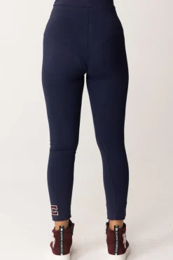Elisabetta Franchi Bambina Leggings In Jersey con Ricamo Logo CcNAVY/ROUGE NOIR-BURRO