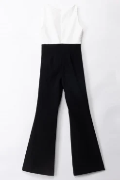 Elisabetta Franchi Bambina Tuta Bicolor con Maxi FioccoIVORY/BLACK