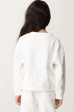 Elisabetta Franchi Bambina Felpa EmbossedLIGHT CREAM