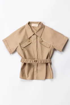 Elisabetta Franchi Bambina Camicia con CinturaSAND