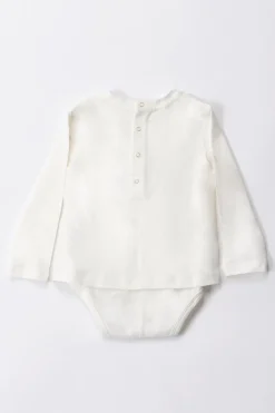 Elisabetta Franchi Bambina Completo Body e Leggings Logo EmbossedIVORY/IVORY