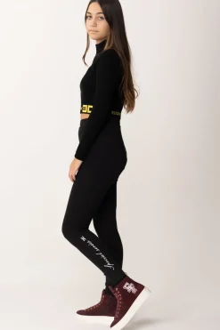 Elisabetta Franchi Bambina Leggings In Jersey con Ricamo Special SeriesNERO RICAMO AVORIO