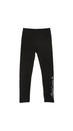 Elisabetta Franchi Bambina Leggings In Jersey con Ricamo Special SeriesNERO RICAMO AVORIO
