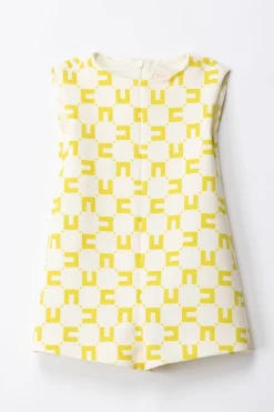 Elisabetta Franchi Bambina Tuta Corta Stampa Logo CubicaBUTTER/CEDAR