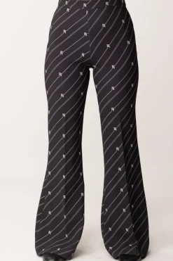 Elisabetta Franchi Bambina Pantaloni Flare Stampa Righe e LogoNERO-BURRO
