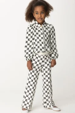 Elisabetta Franchi Bambina Camicetta In Viscosa con Stampa LogoBUTTER/BLACK