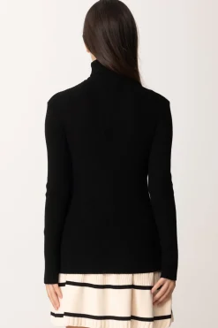 Elisabetta Franchi Bambina Maglia a Lupetto a CostineNERO