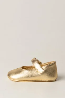 Elisabetta Franchi Bambina Ballerine Dorate con Logo CcORO