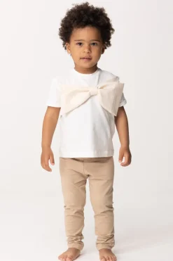 Elisabetta Franchi Bambina Leggings con Logo Cc RicamatoSAND