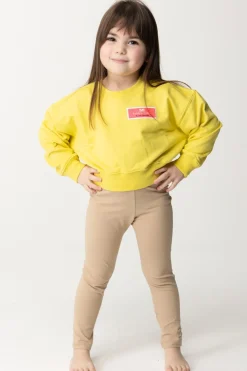 Elisabetta Franchi Bambina Leggings con Logo Cc RicamatoSAND