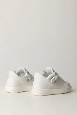Elisabetta Franchi Bambina Sneakers Chiusura Zip e BottoncinoWHITE