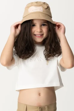 Elisabetta Franchi Bambina Cappello Alla Pescatora con Etichetta LogataSAND