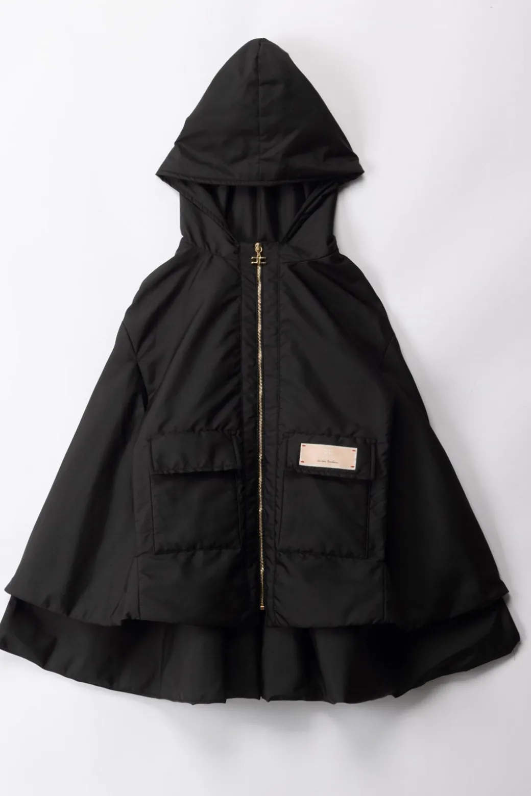 Elisabetta Franchi Bambina Mantella con Cappuccio Ed Etichetta LogoBLACK PINK LABEL