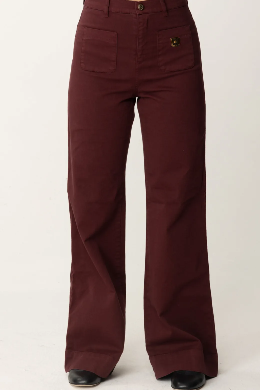 Elisabetta Franchi Bambina Pantalone Gamba Dritta con Placca LogoROUGE NOIR