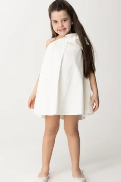 Elisabetta Franchi Bambina Abito Prendisole Monospalla con FioccoIVORY/IVORY