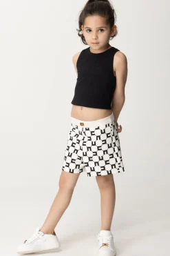 Elisabetta Franchi Bambina Shorts Stampa Logo CubicoBUTTER/BLACK