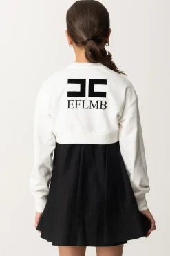 Elisabetta Franchi Bambina Abito In Lana con Felpa CropNERO/AVORIO-NERO