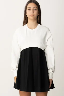 Elisabetta Franchi Bambina Abito In Lana con Felpa CropNERO/AVORIO-NERO