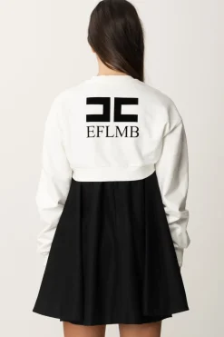 Elisabetta Franchi Bambina Abito In Lana con Felpa CropNERO/AVORIO-NERO