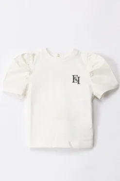 Elisabetta Franchi Bambina Completo T-shirt e Leggings con RicamoIVORY/BLACK