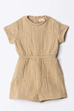 Elisabetta Franchi Bambina Pagliaccetto In Felpa con Logo EmbossedSAND