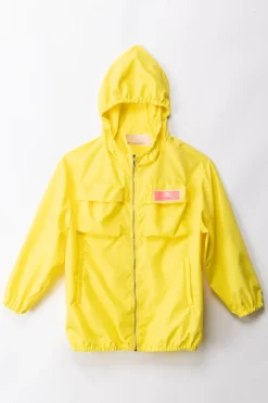 Elisabetta Franchi Bambina Giubbotto con Tasconi Ed EtichettaCEDAR LABEL PINK FLUO