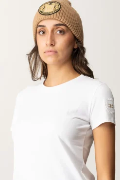 Elisabetta Franchi Beanie In Lana con Patch LogoCAMEL