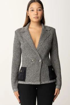 Elisabetta Franchi Blazer In Maglia con Tasche In VelaSALEPEPE