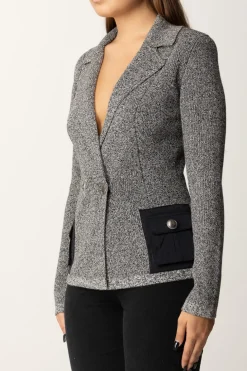 Elisabetta Franchi Blazer In Maglia con Tasche In VelaSALEPEPE