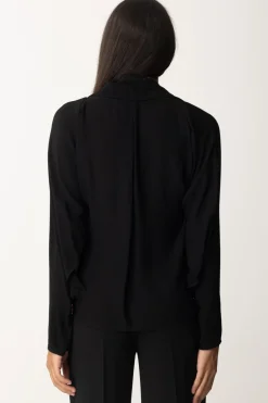 Elisabetta Franchi Blusa In Georgette con FoulardNERO