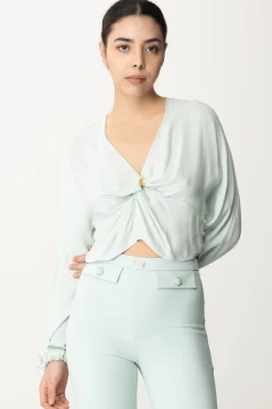 Elisabetta Franchi Blusa Cropped con NodoACQUA