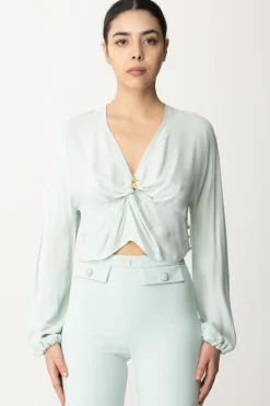 Elisabetta Franchi Blusa Cropped con NodoACQUA