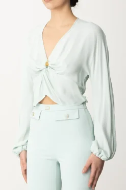 Elisabetta Franchi Blusa Cropped con NodoACQUA
