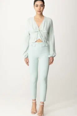 Elisabetta Franchi Blusa Cropped con NodoACQUA