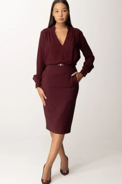 Elisabetta Franchi Blusa con Inserto a Righe e LogoROUGE NOIR