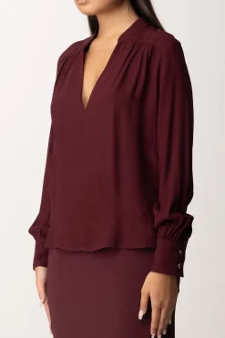 Elisabetta Franchi Blusa con Inserto a Righe e LogoROUGE NOIR