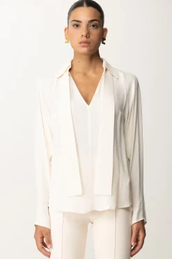 Elisabetta Franchi Blusa In Georgette con FoulardBURRO