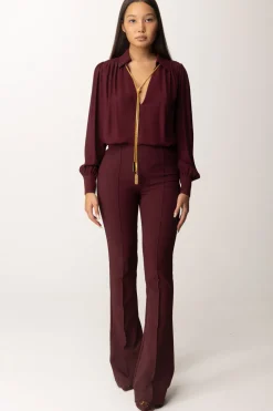 Elisabetta Franchi Blusa In Georgette con CollanaROUGE NOIR