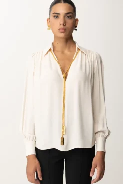Elisabetta Franchi Blusa In Georgette con CollanaLATTICE