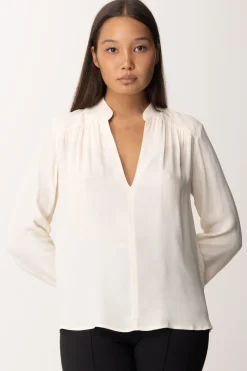 Elisabetta Franchi Blusa con Inserto a Righe e LogoBURRO