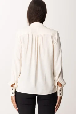 Elisabetta Franchi Blusa con Inserto a Righe e LogoBURRO